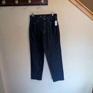 NWT Old Navy High Rise Wow Loose Dark Wash Women's Blue Jeans Size 8 Tall